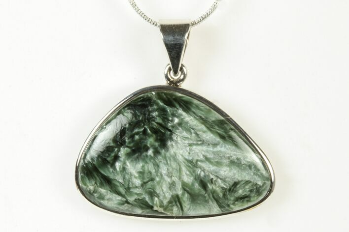 Polished Seraphinite Pendant (Necklace) - Sterling Silver #240327
